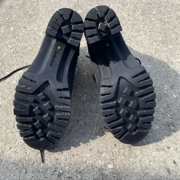 Timberland Women's Black High Heel Leather Lace Up Size 9.5 Combat Boots - Picture 6 of 9